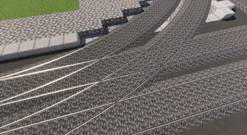 Tram rails with Gutter + Cobblestone cover