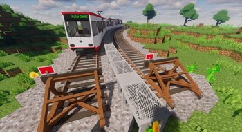 Tram Rails + Wooden Sleepers + maintenance walkway