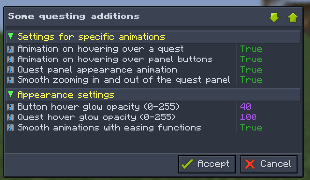 Mod configuration menu 