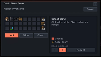 Quick Stack Nearby rules