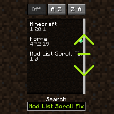 Mod List Scroll Fix