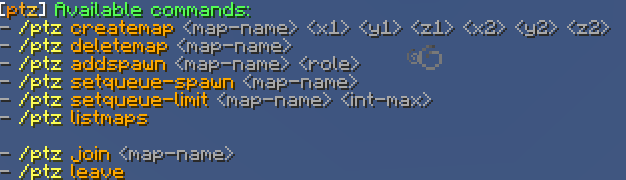 List of commands