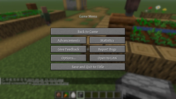 Game menu