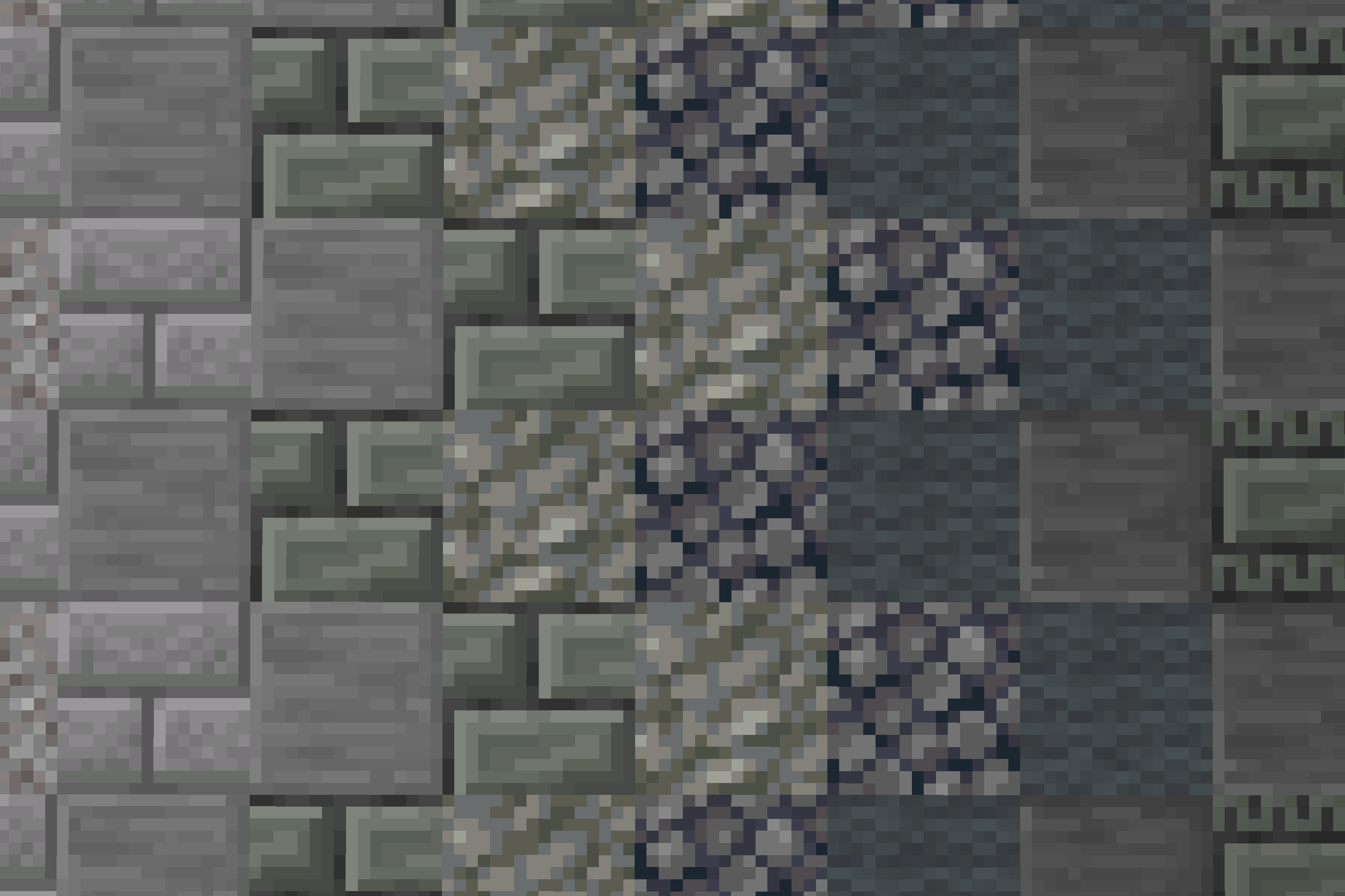 A gradient of new and old blocks