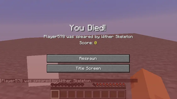 Death by wither skeleton with a spear