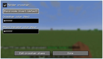 Config screen