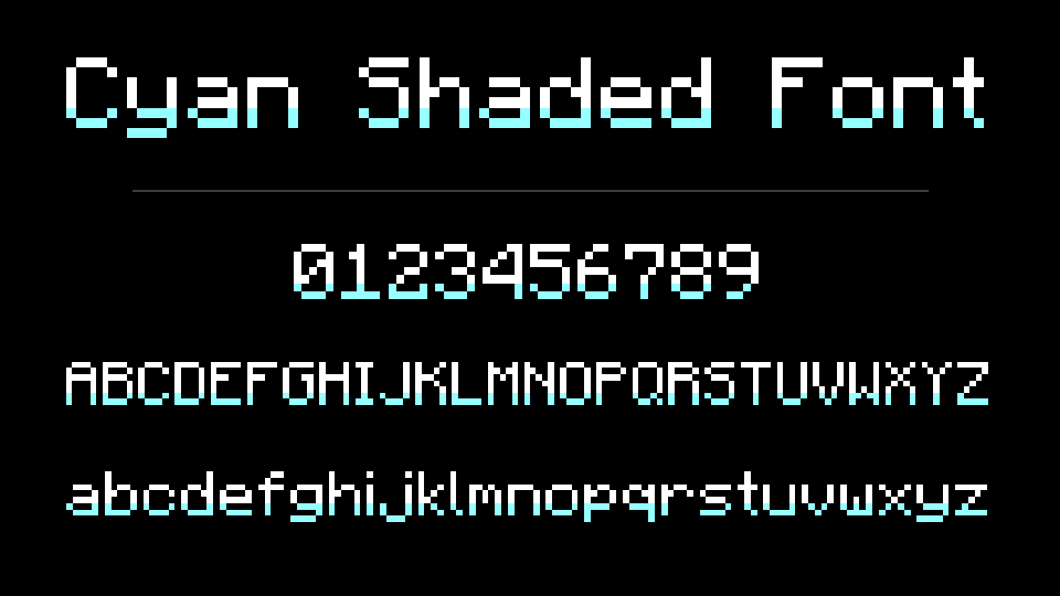 Cyan Shaded Font