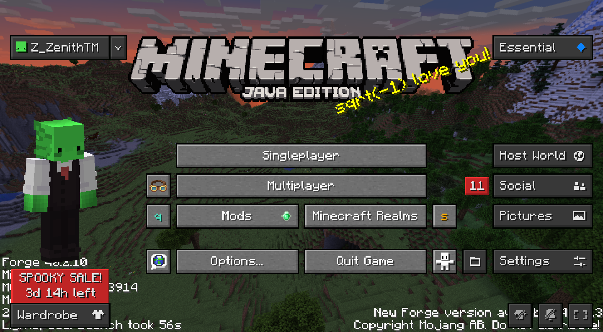 This is the title screen when you open up the mod pack!