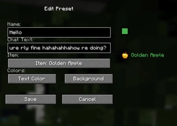 Preset Edit