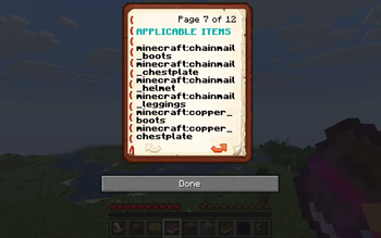 🛠️ Applicable Items Screen