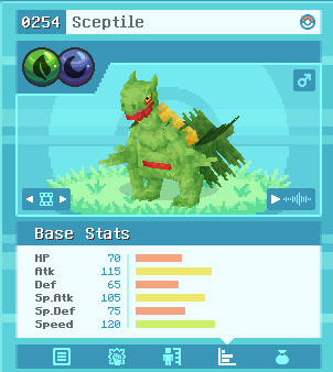 Sceptile's New Base Stats/Typing