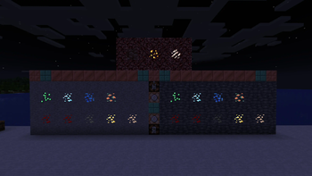 Glowing ores in dark