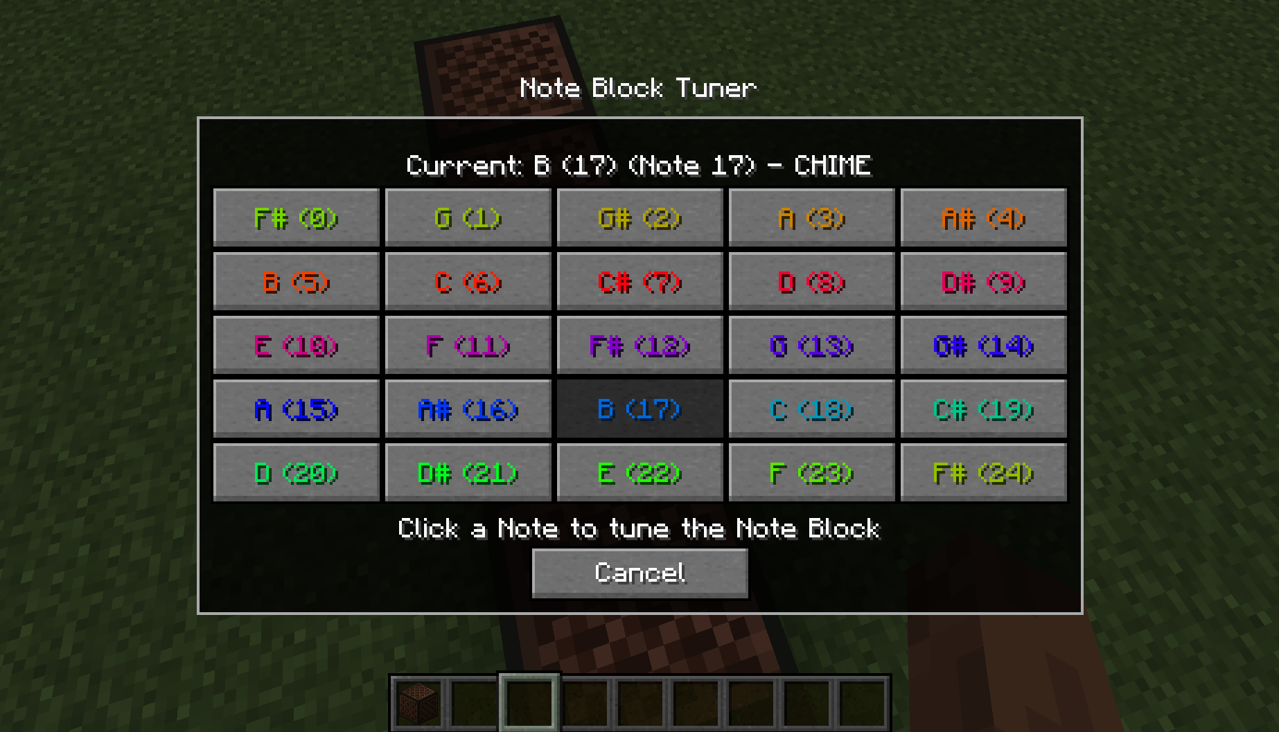 Note Block Tuner coloured GUI