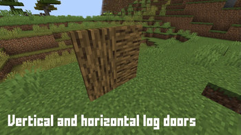 Vertical and horizontal log doors