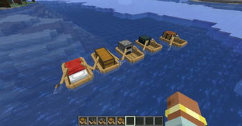 All the boats of the mod