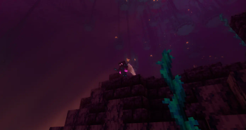 A Player standing in the nether 