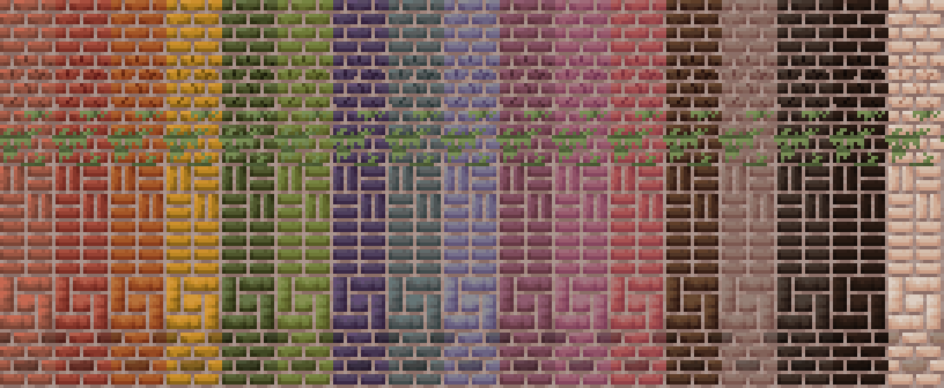 Stained Bricks, also comes with stairs, slabs, and walls