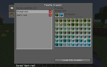 Saved Palettes