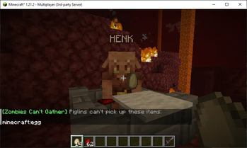 Piglin ignores egg too!