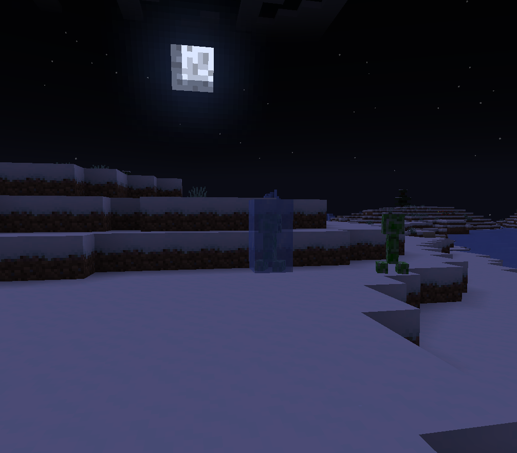 Creeper hit by the Ice Sword