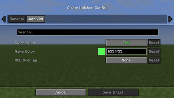 Configuration page
