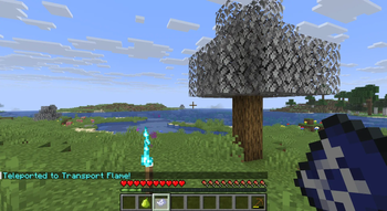 Craft a Transport Flame and eat a pear