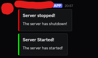 Server Started & Server Stopped!