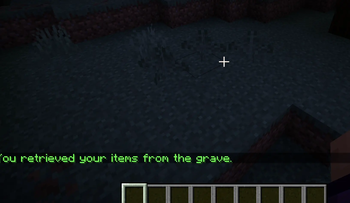Chat message after retrieving items from grave 