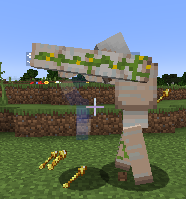 The spectral helper fighting an iron golem