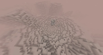 a crater and a military tank