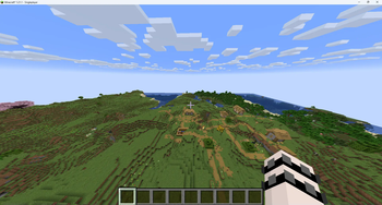 Voxite, loading a village at 16 chunks (182 FPS).