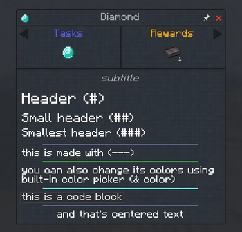 In-game Markdown