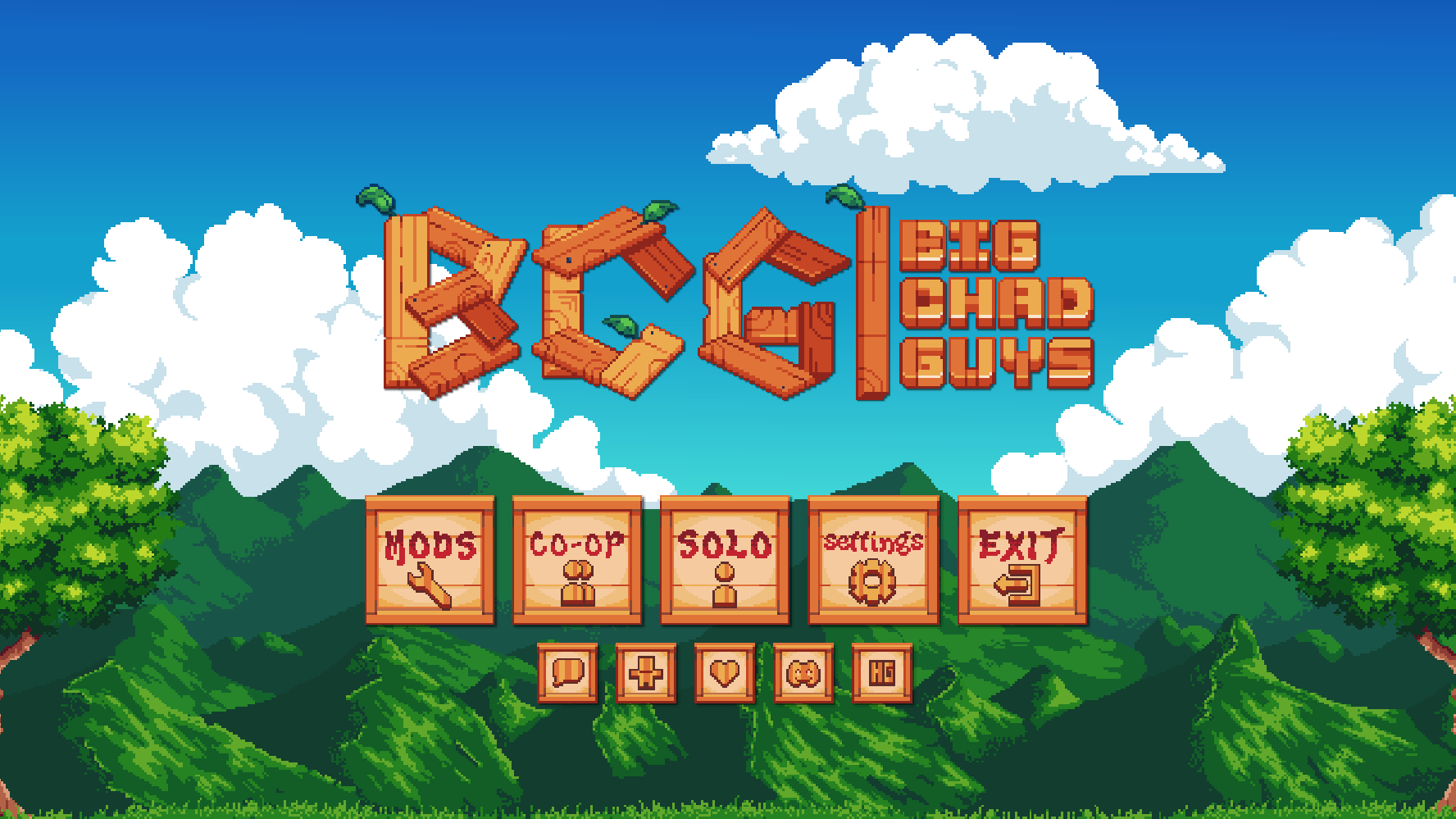 The BigChadGuys Plus main menu during Summer!