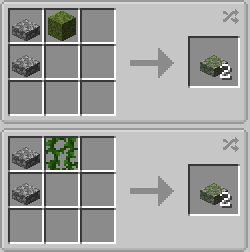 Mossed Cobblestone Slabs Recipes.