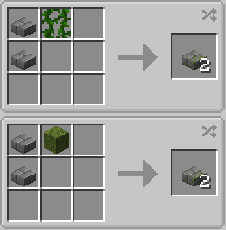 Mossy Stone Bricks Slabs Recipes