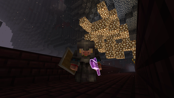 Player in Nether Fortress