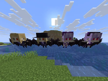 Vivian and Hugo as Minecraft Bats