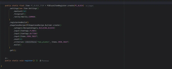 Register Block Items