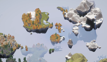 Isometric view of the Aeromatic skylands