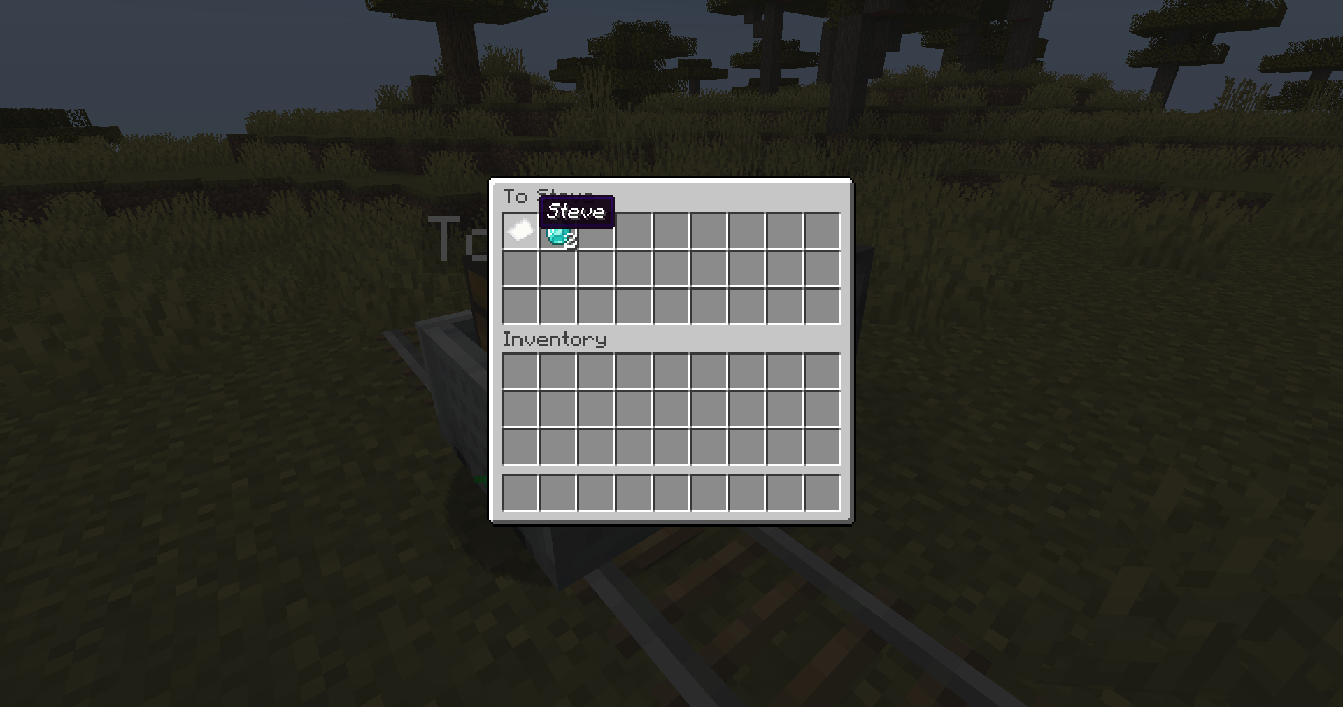 Inventory of a chunk loader minecart