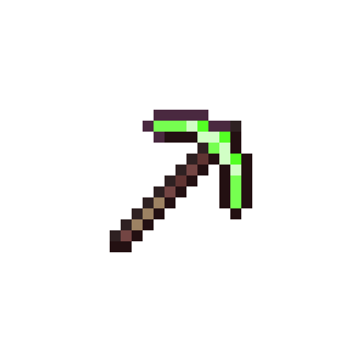 Netherite Pickaxe with a green tip