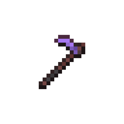Netherite hoe with amethyst insert