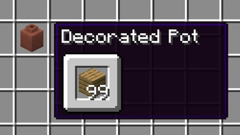 Use decorated pots to store up to 99 items.