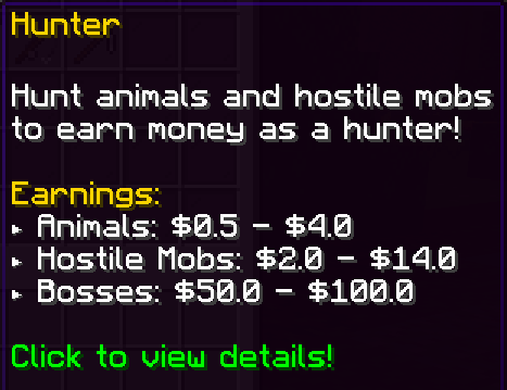 Jobs Info Panel (Hover)