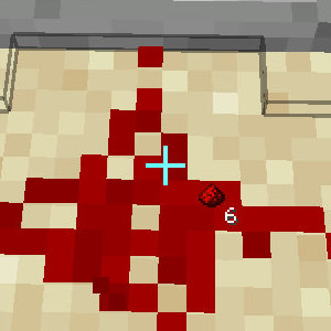 Hint showing that the redstone level is 6 Hint showing that the redstone level is 6