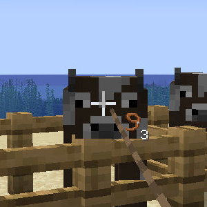 Hint showing the player has leashed 3 cows Hint showing the player has leashed 3 cows