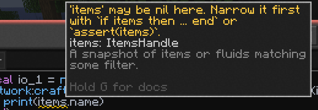 Inline diagnostics