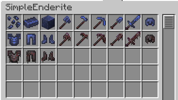 Overview of all the available Items in the Creative Tab
