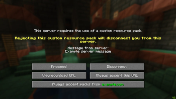 New Server Resource Pack Screen