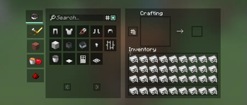 recipe book & full inventory